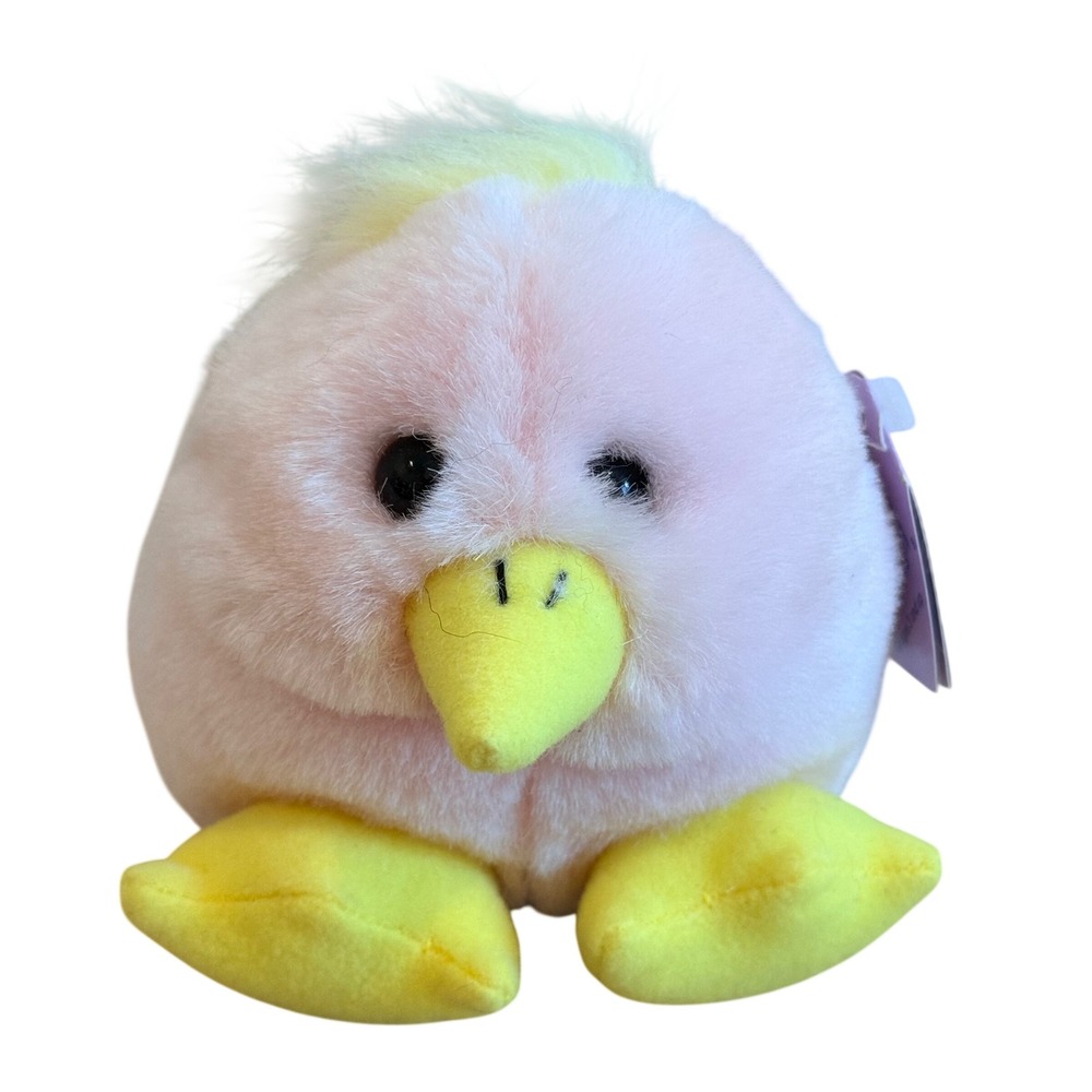 Swibco Puffkins Chirps the Chick Pink Plush Bean Bag Toy Limited Edition 6682